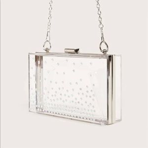 Clear Acrylic Rhinestone Box Bag